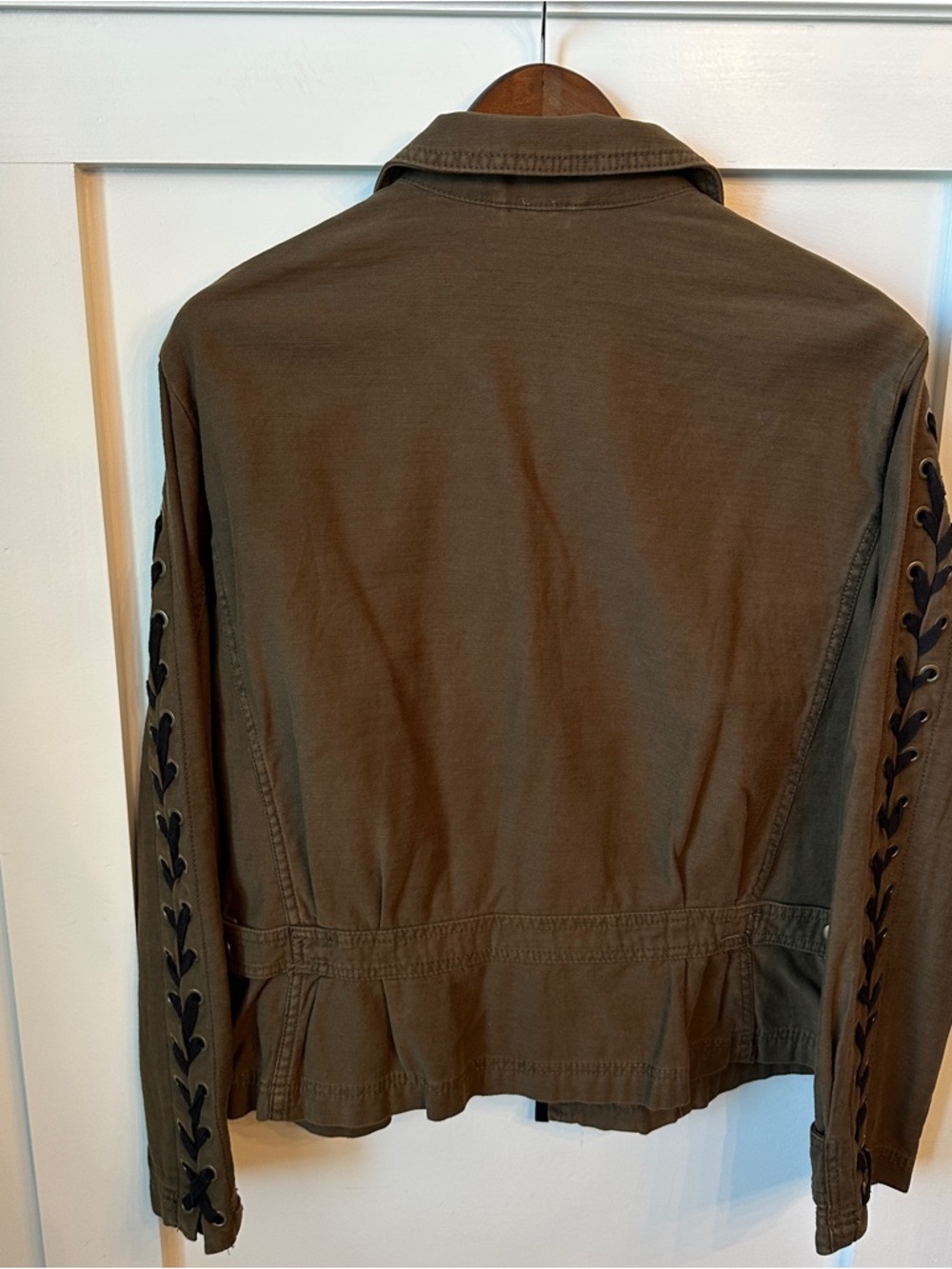 Free People Brown Lace-Up Sleeve Utility Jacket - Picture 7 of 10